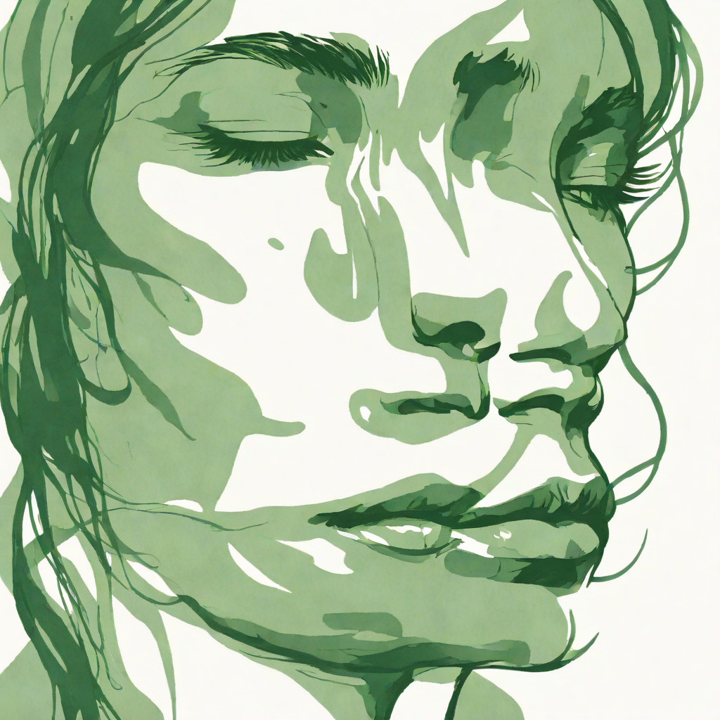 Single continuous ink brush stroke — face profile suggestion