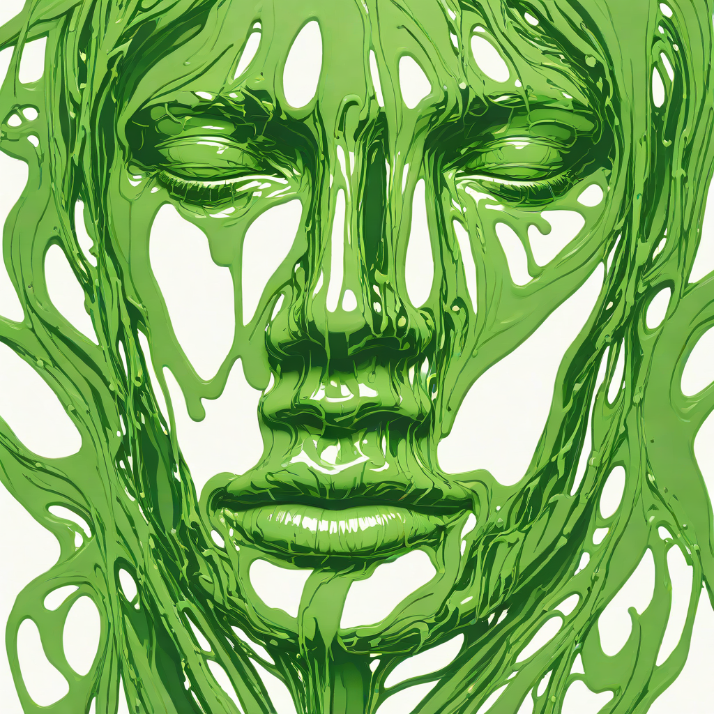 Single paint splash — face silhouette outline