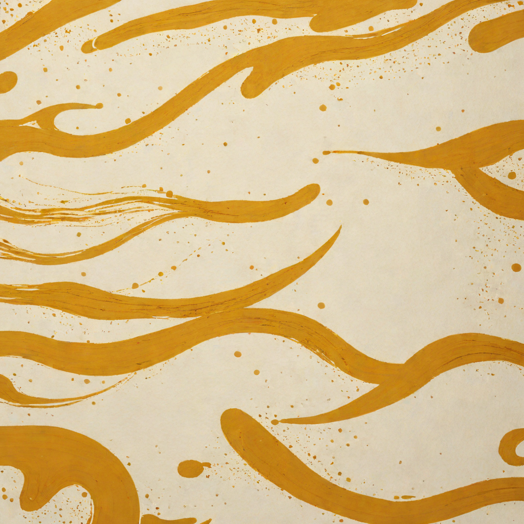 Single amber stroke jawline + sage green eye dot